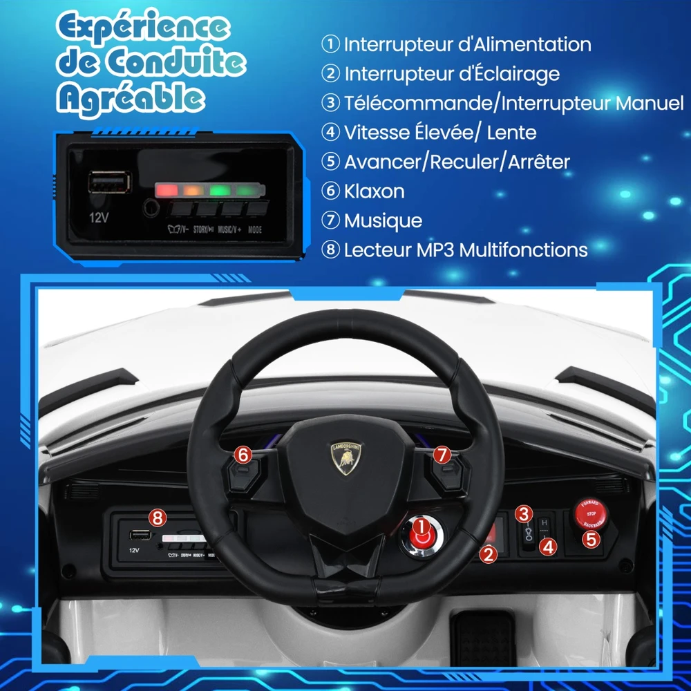 Elektrinis automobilis 12V baltas