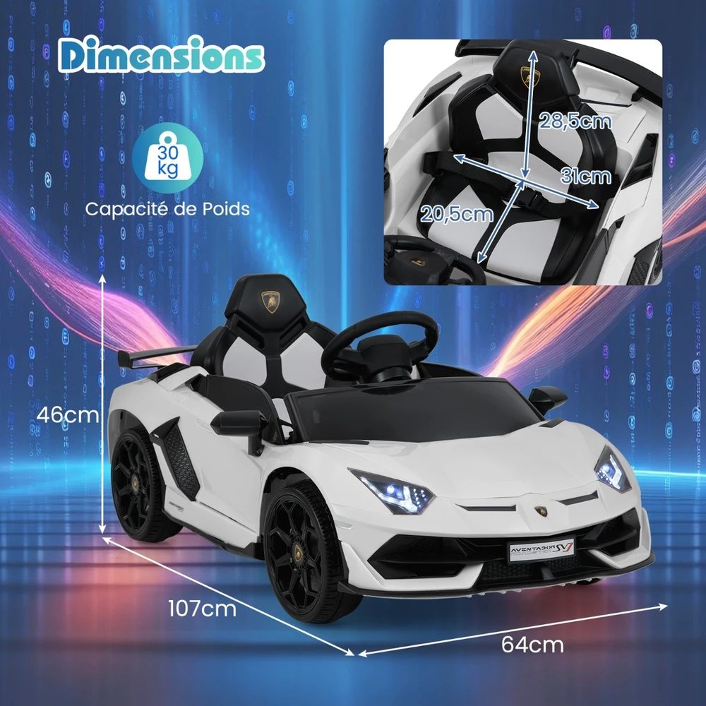 Elektrinis automobilis 12V baltas
