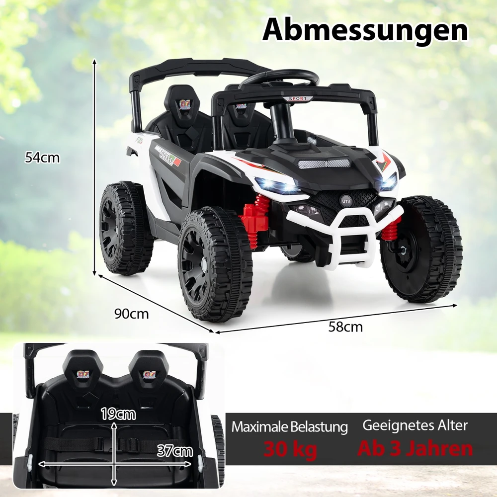 Elektrinis automobilis 12V baltas