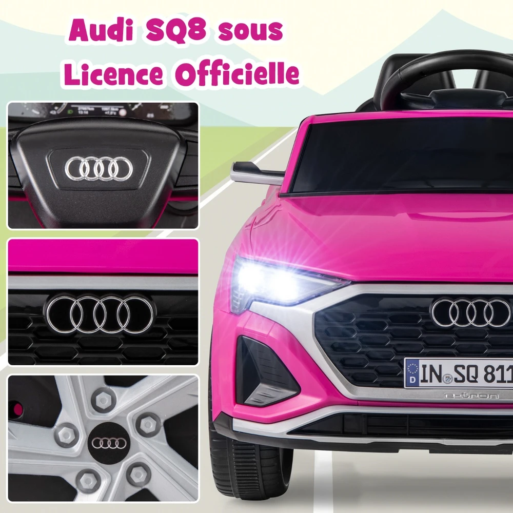 Elektrinis automobilis Audi SQ8 rožinis