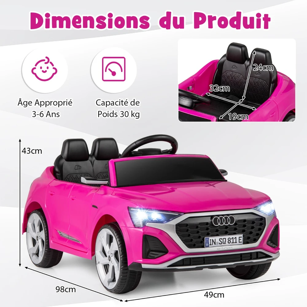 Elektrinis automobilis Audi SQ8 rožinis