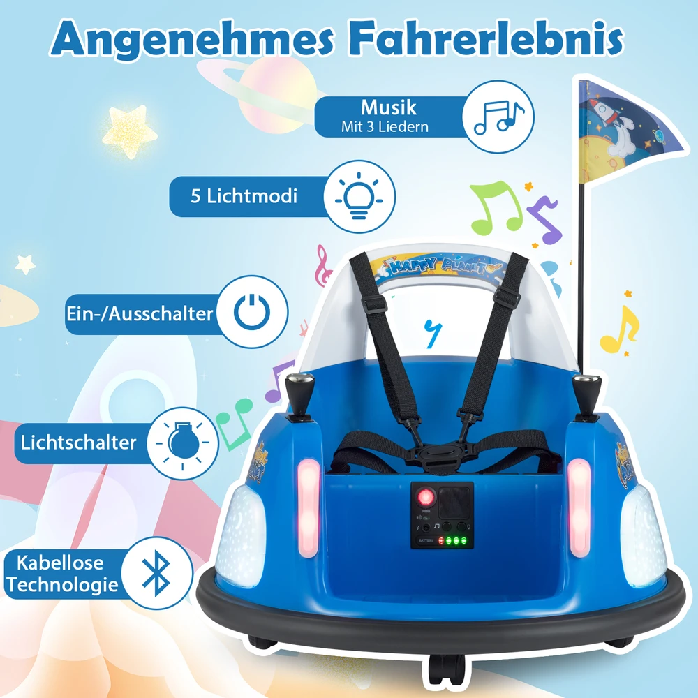 Elektrinis bamperinis automobilis 12V mėlynas