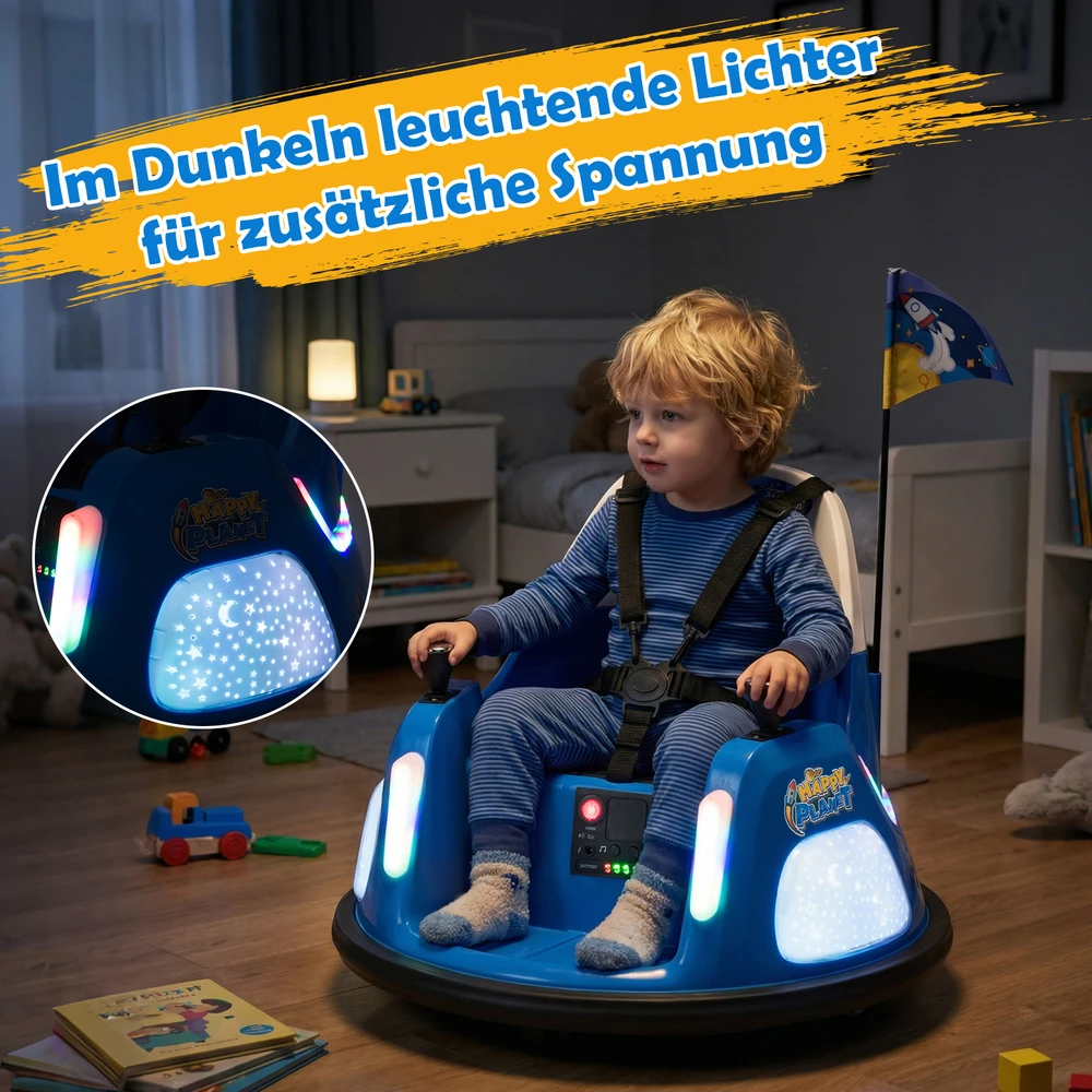 Elektrinis bamperinis automobilis 12V mėlynas
