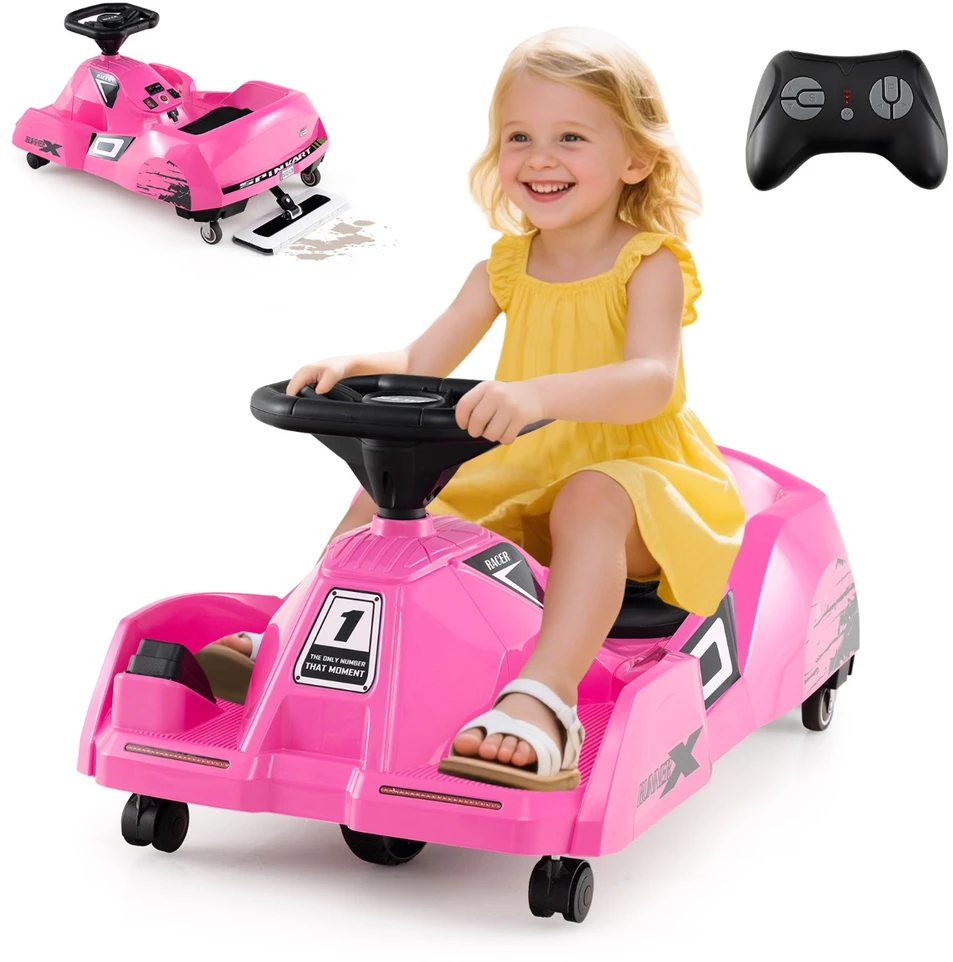 Elektrinis kartingas rožinis