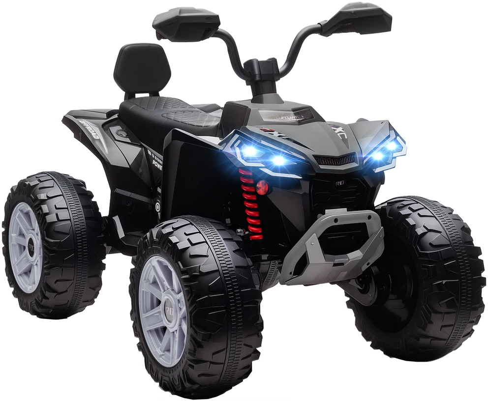 AIYAPLAY vaikiškas elektrinis keturratis, 24 V elektromobilis su 4 ratais, priekiniais žibintais, USB jungtimi, MP3 funkcija, 6,5 km/val., 3–8 metai