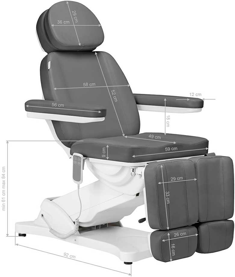Activeshop Kosmetologinis krėslas SILLON CLASSIC 2 MOTOR ELECTRIC PEDI Pilkas