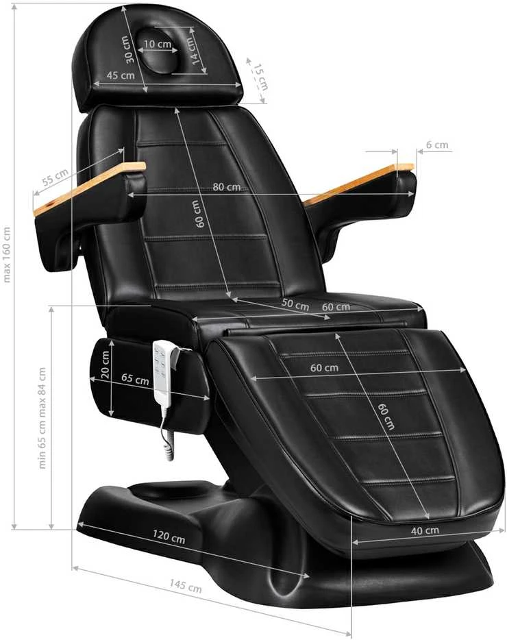 Activeshop Elektrinis kosmetologinis krėslas SILLON Lux 273B + juoda kėdė 304