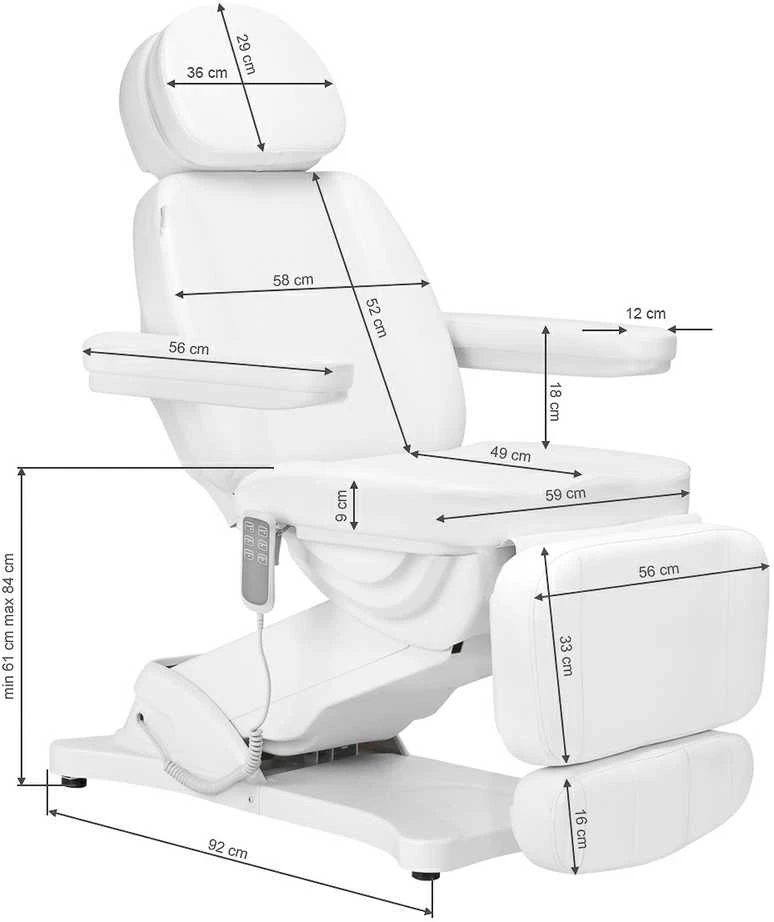 Activeshop Kosmetologinis krėslas SILLON CLASSIC 3 MOTOR ELECTRIC Baltas