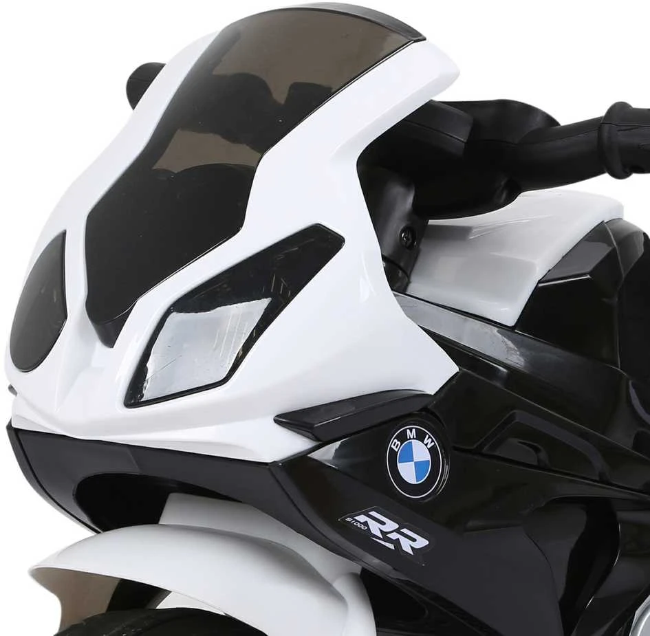 HOMCOM BMW S1000RR licencijuotas elektrinis vaikiškas motociklas, vaikiška transporto priemonė su akumuliatoriumi, triratis, plienas, juodas, 66x37x44 cm