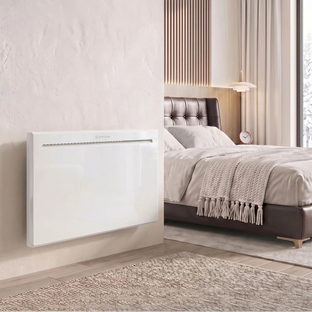 Elektrinis panelinis šildytuvas su „Wi‑Fi“, 1500 W, baltas, 70 × 21,5 × 43,5 cm