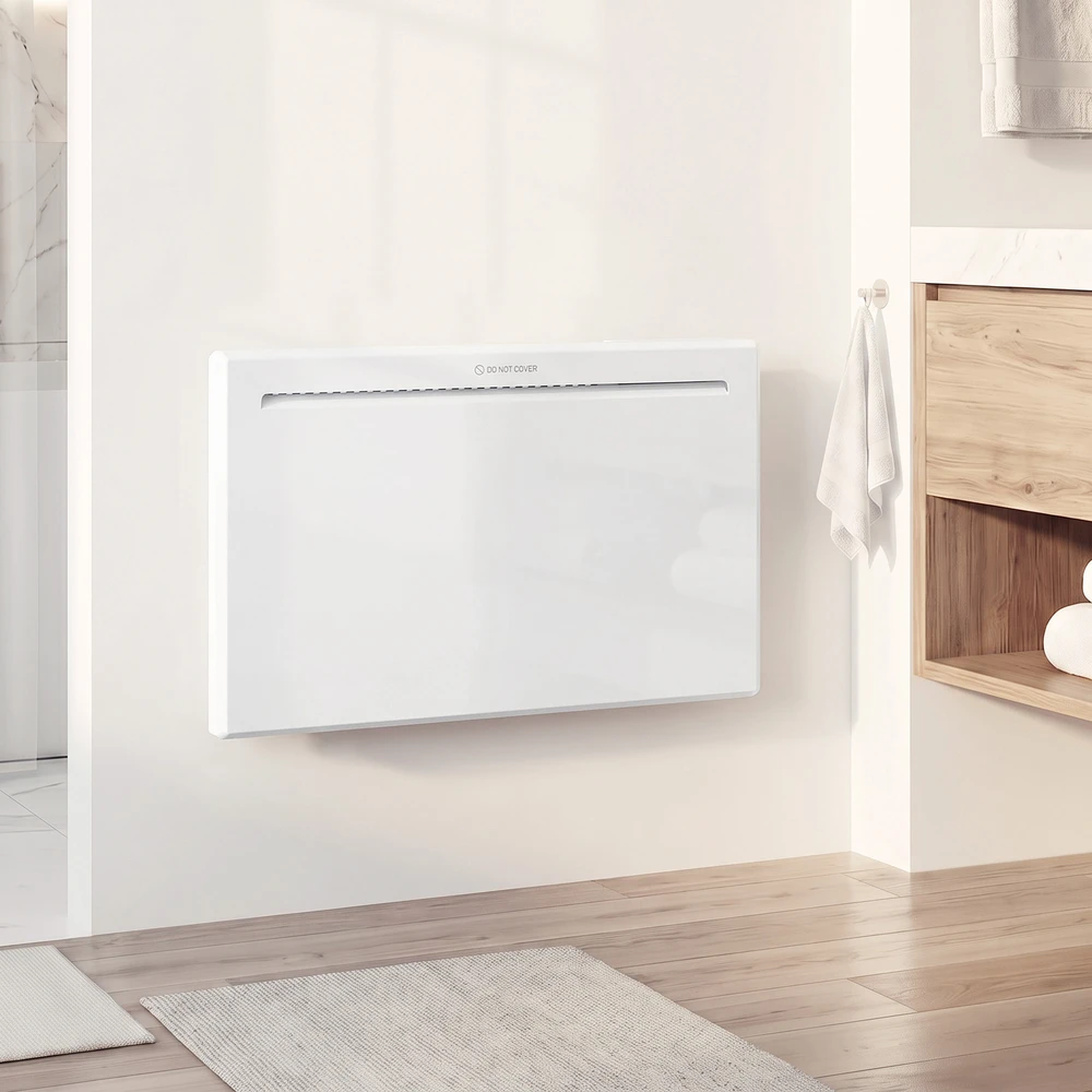 Elektrinis panelinis šildytuvas su „Wi‑Fi“, 1500 W, baltas, 70 × 21,5 × 43,5 cm