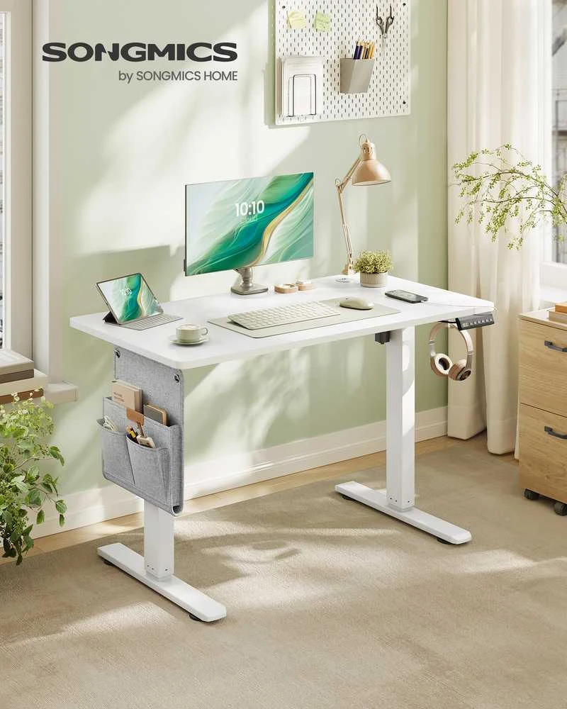 Songmics Reguliuojamo aukščio stalas 100 x 60 x (72-120) cm