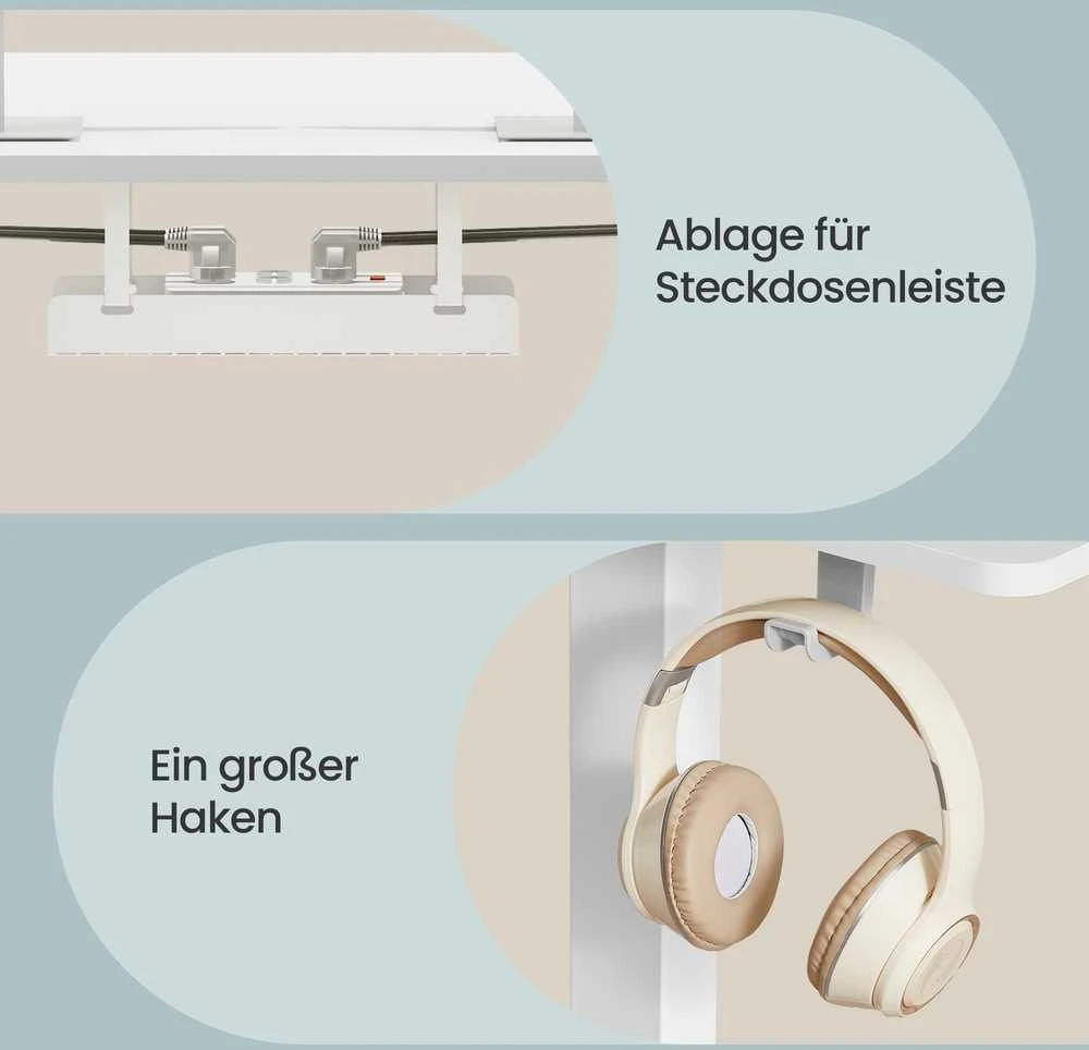 Songmics Reguliuojamo aukščio stalas 160 x 80 x 72-120cm