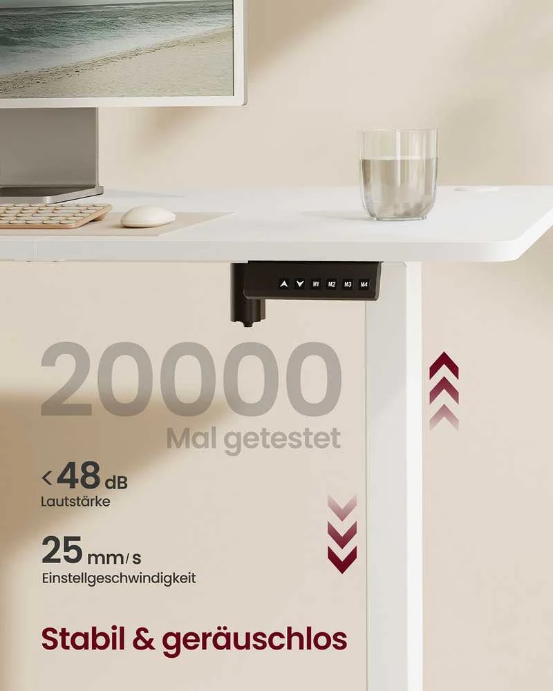 Songmics Reguliuojamo aukščio stalas 180 × 80 x 72-120cm