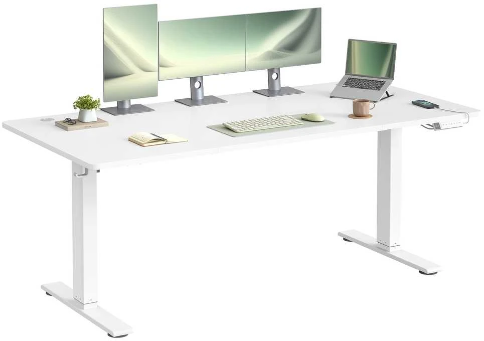 Songmics Elektrinis rašomasis stalas 180 x 80 cm, baltas