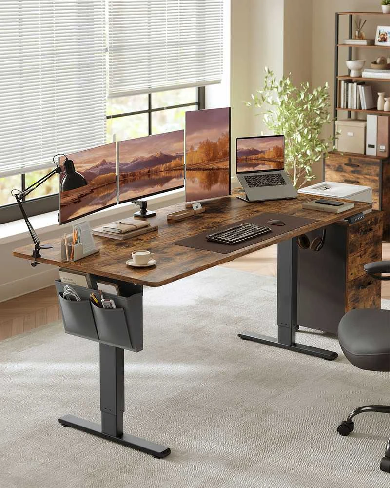 Songmics Reguliuojamo aukščio stalas 80 × 180 × (72–120) cm