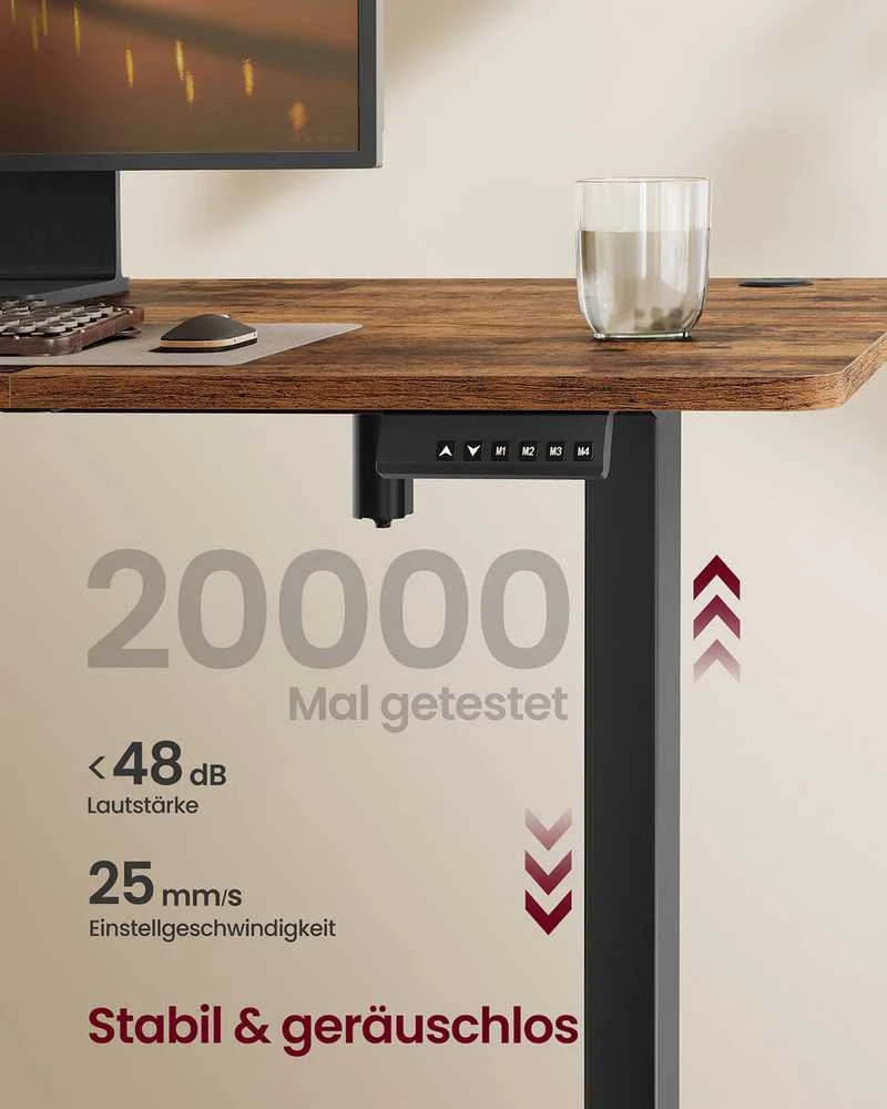 Songmics Reguliuojamo aukščio stalas 80 × 180 × (72–120) cm