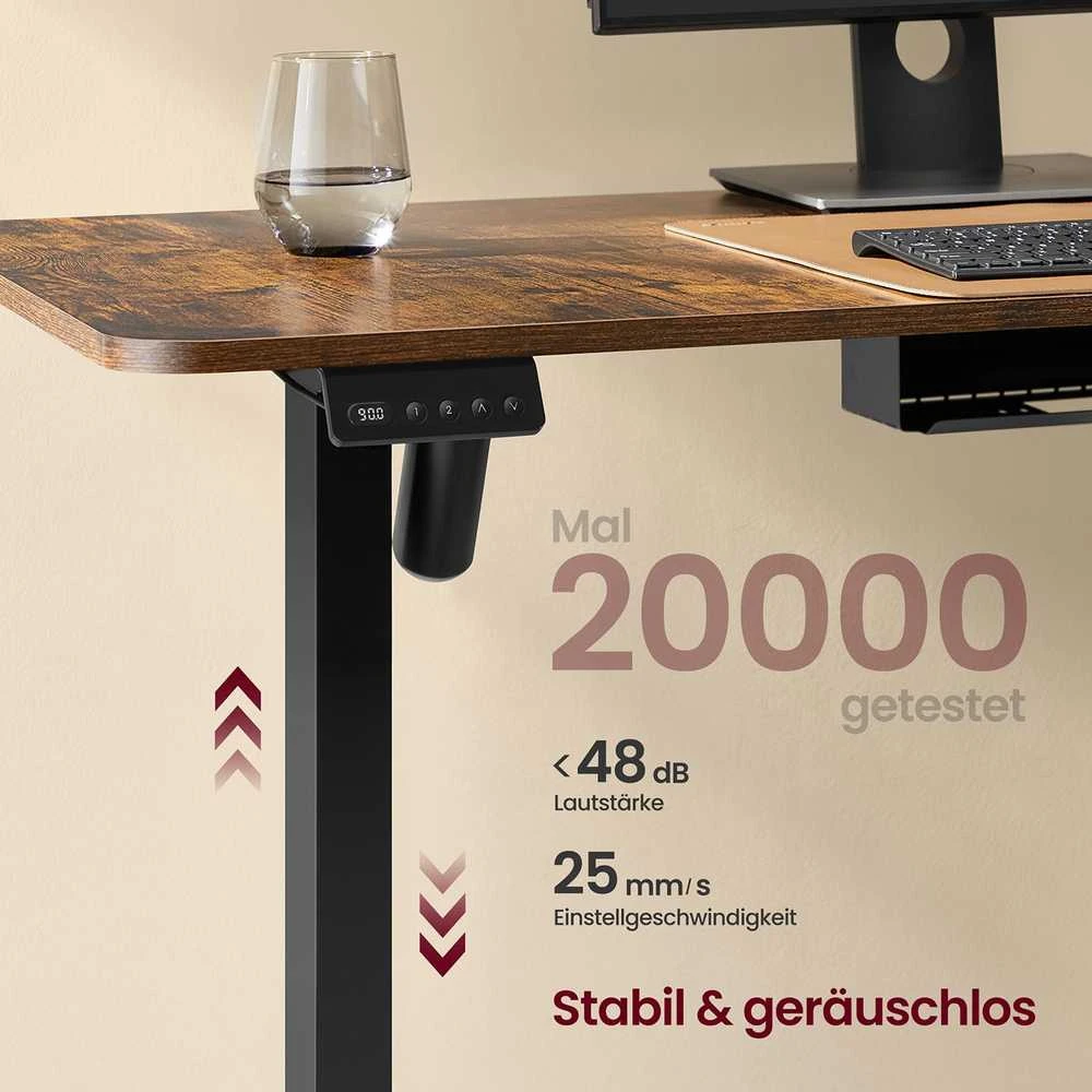 Stabilus VASAGLE Elektra reguliuojamo aukščio kampinis stalas su įkrovimo stotele