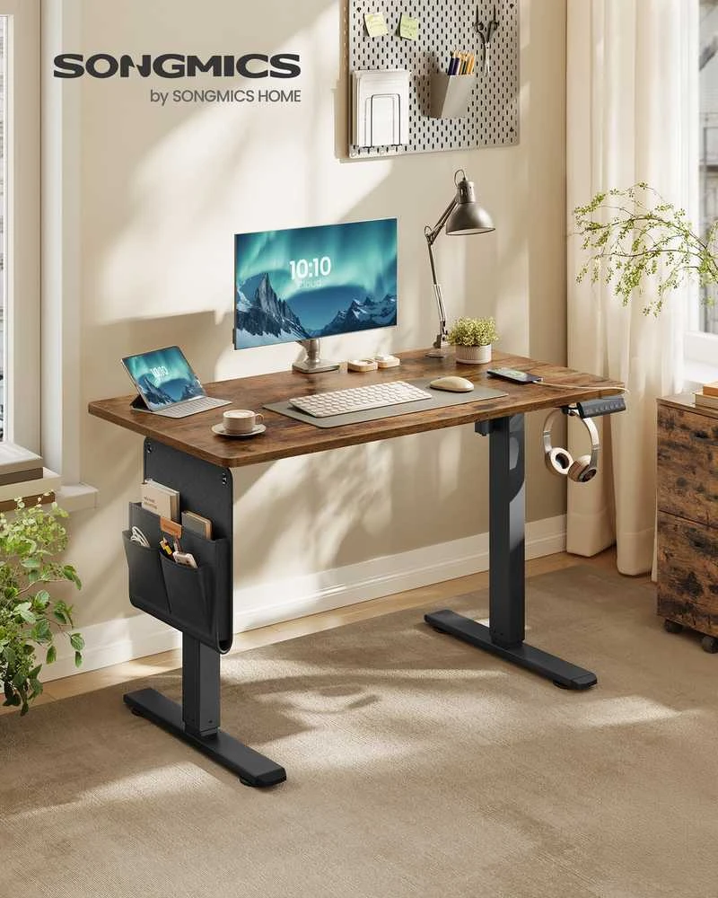 Songmics Reguliuojamo aukščio stalas 100 x 60 x 72-120cm