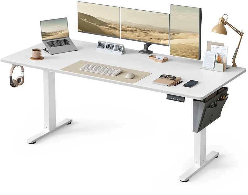 Songmics Reguliuojamo aukščio elektrinis rašomasis stalas 180 x 80 cm debesų spalvos
