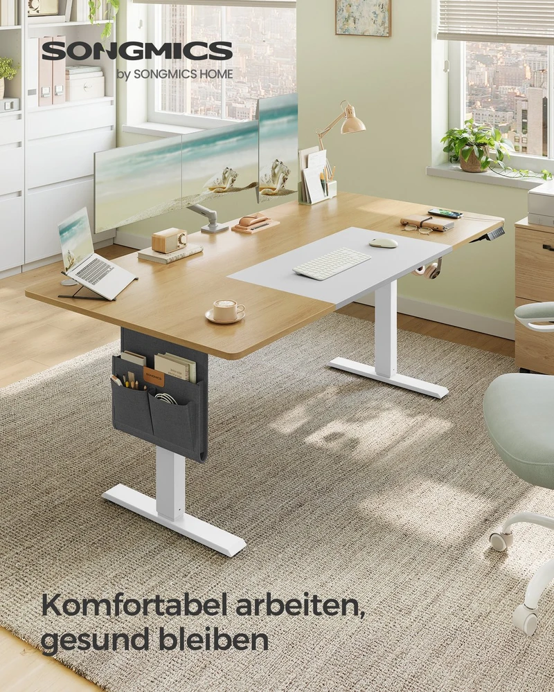 Songmics Elektrinis aukščio reguliuojamas stalas 180 x 80 cm