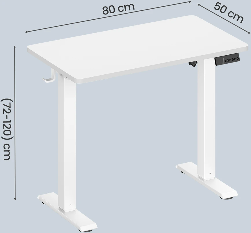 Songmics Reguliuojamo aukščio stalas 80 x 50 cm