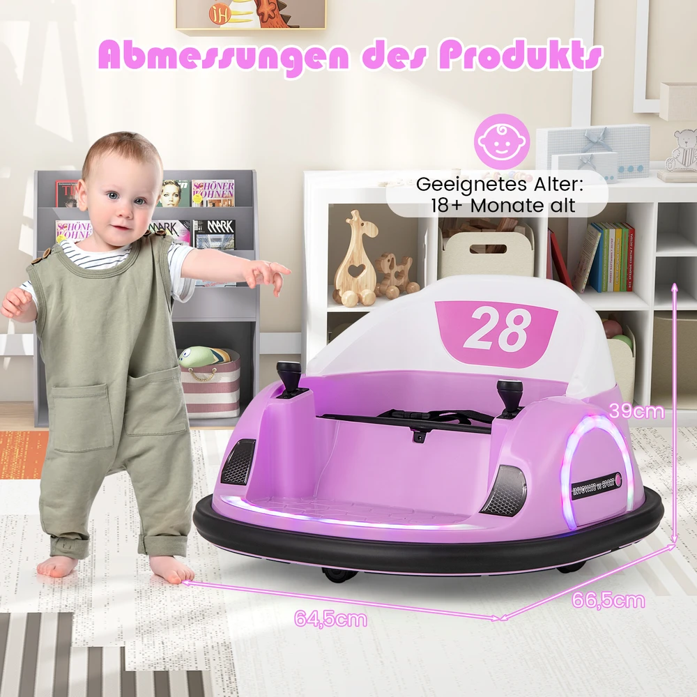 Elektrinis smūginis automobilis rožinis