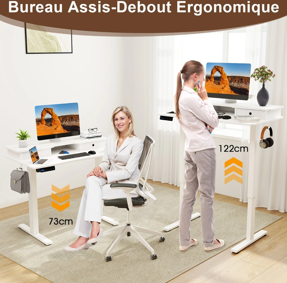 Reguliuojamo aukščio stalas 100 x 60 x 73-122cm