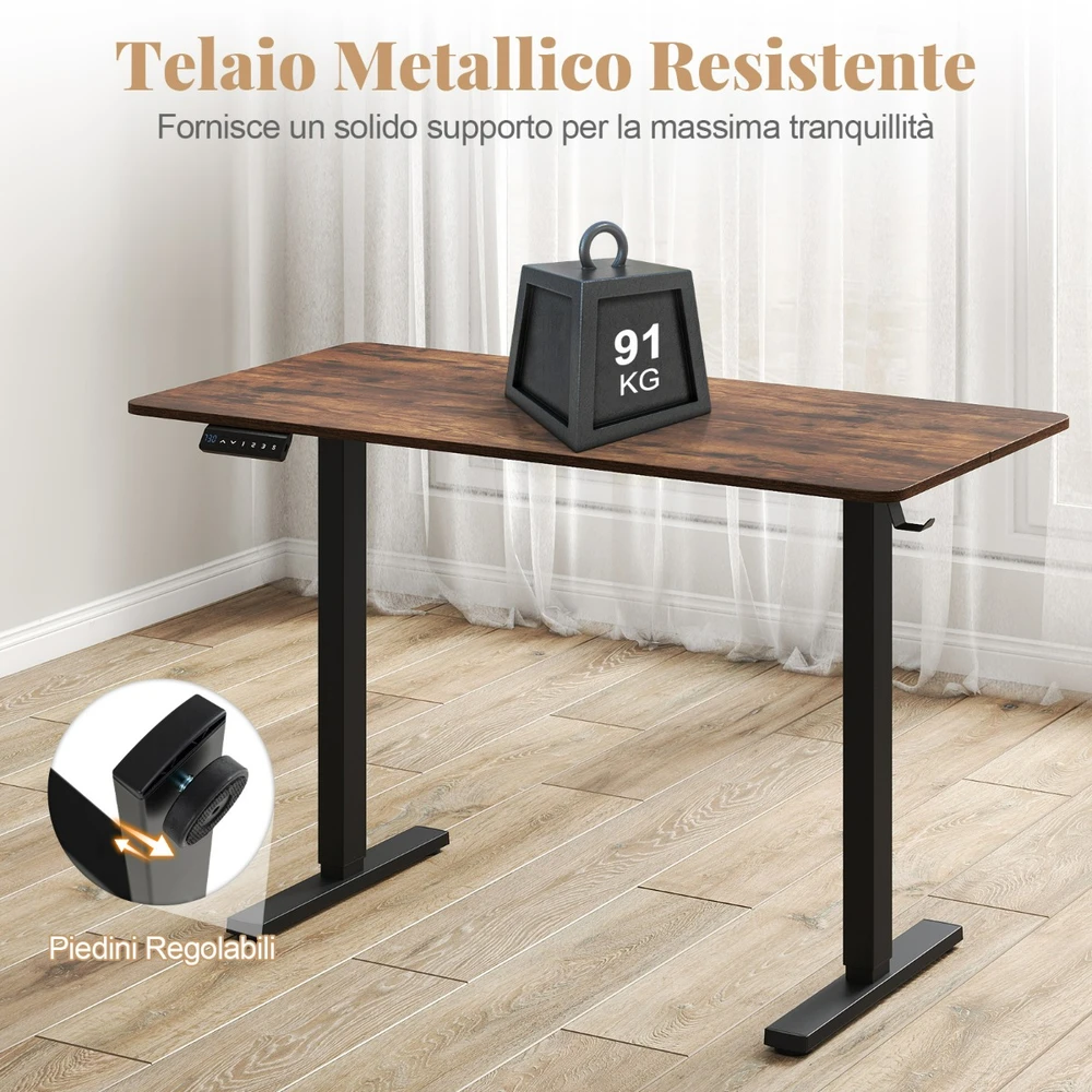 Reguliuojamo aukščio stalas 120×60x 73-118cm rudas