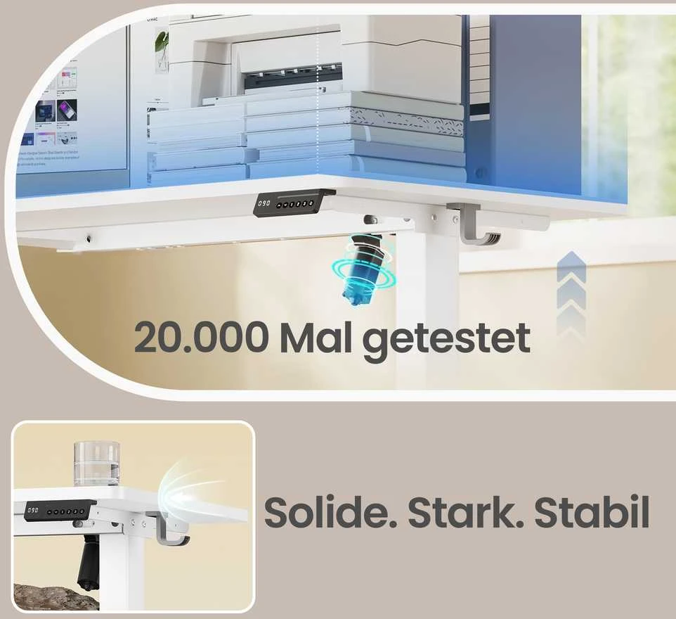 Songmics Reguliuojamo aukščio stalas 140 x 60 x 72-120cm