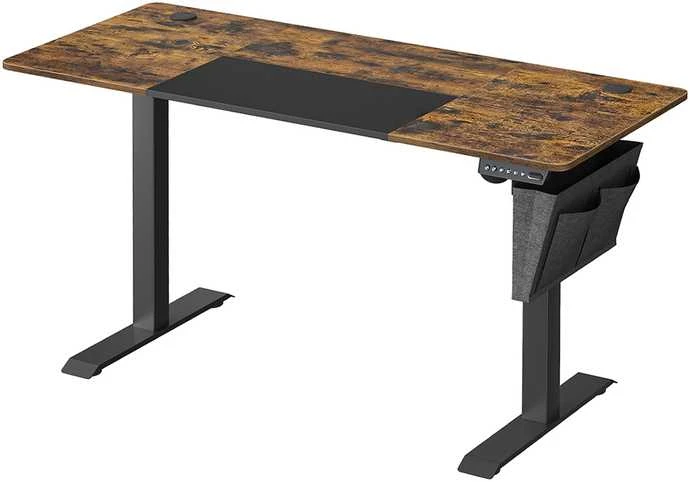 Songmics Reguliuojamo aukščio rašomasis stalas vintage rudai juodas