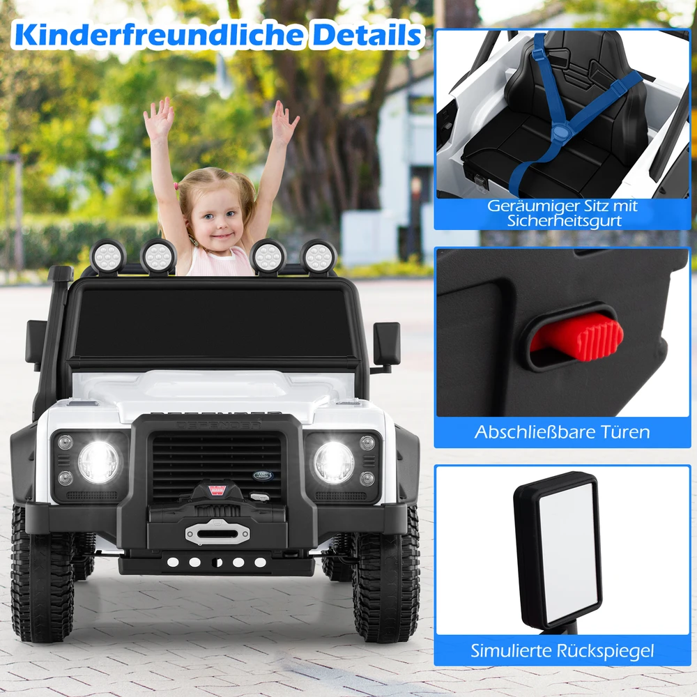 Elektrinis vaikiškas automobilis baltas