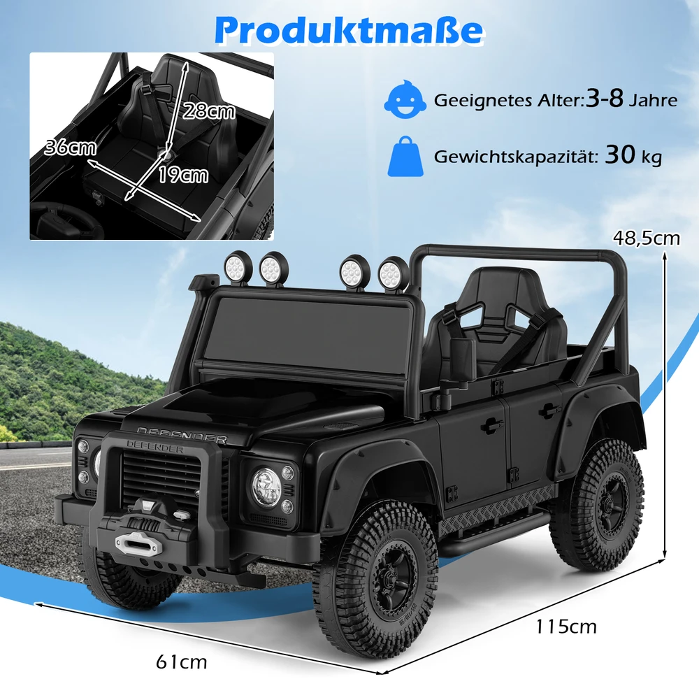 Elektrinis vaikiškas automobilis juodas