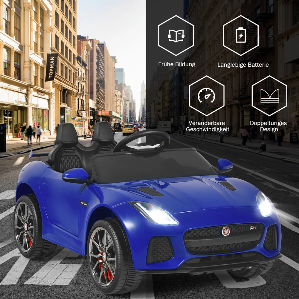 Elektrinis vaikiškas automobilis tamsiai mėlynas