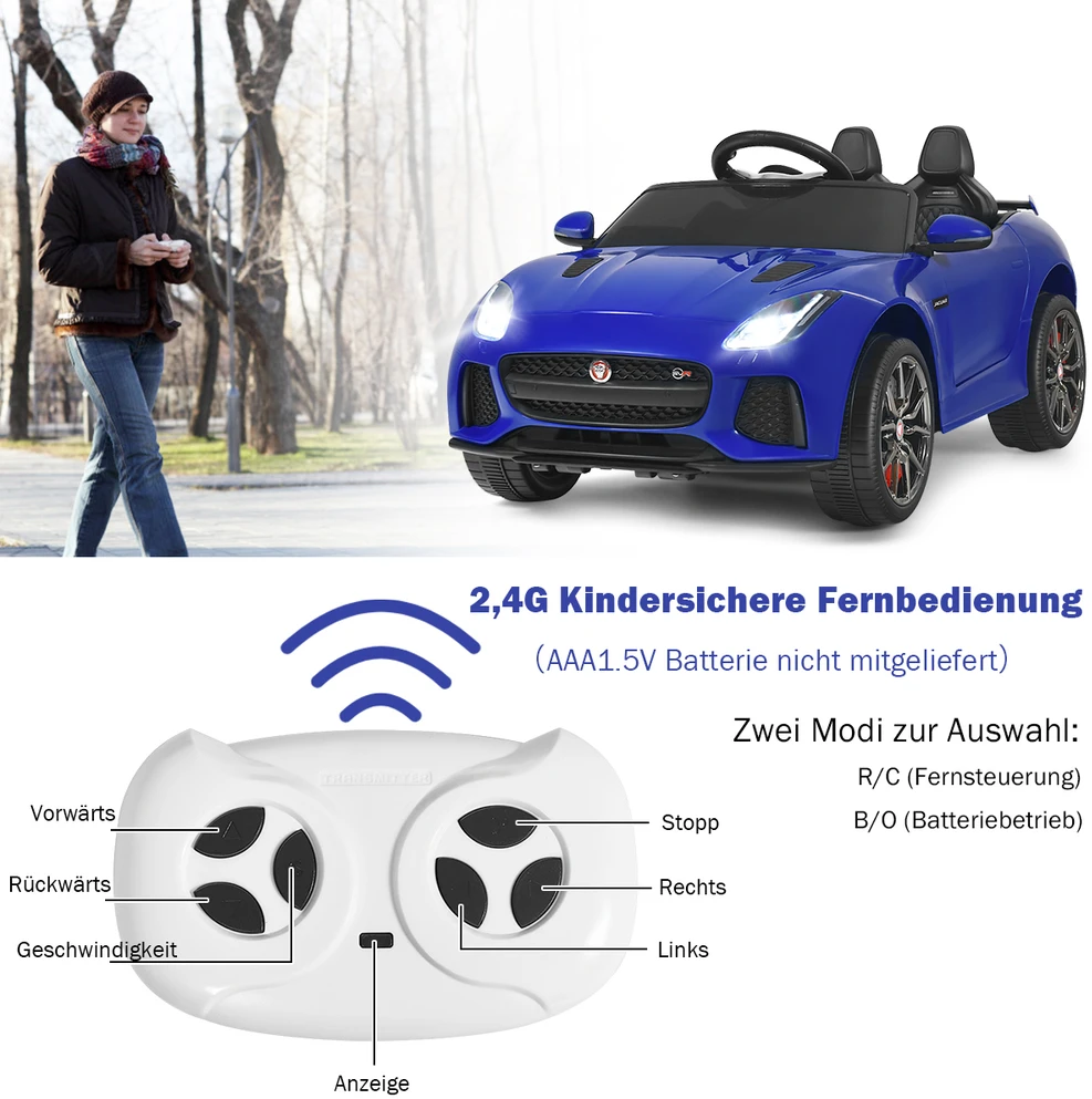 Elektrinis vaikiškas automobilis tamsiai mėlynas