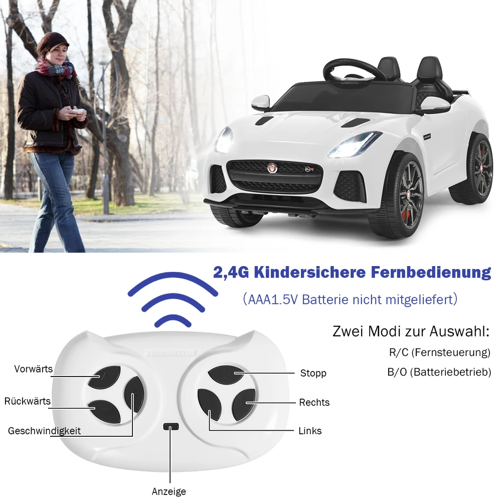 Elektrinis vaikų automobilis baltas