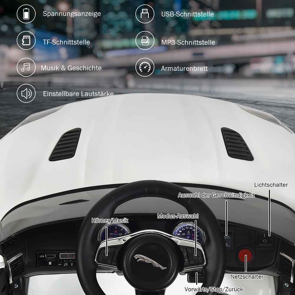 Elektrinis vaikų automobilis baltas