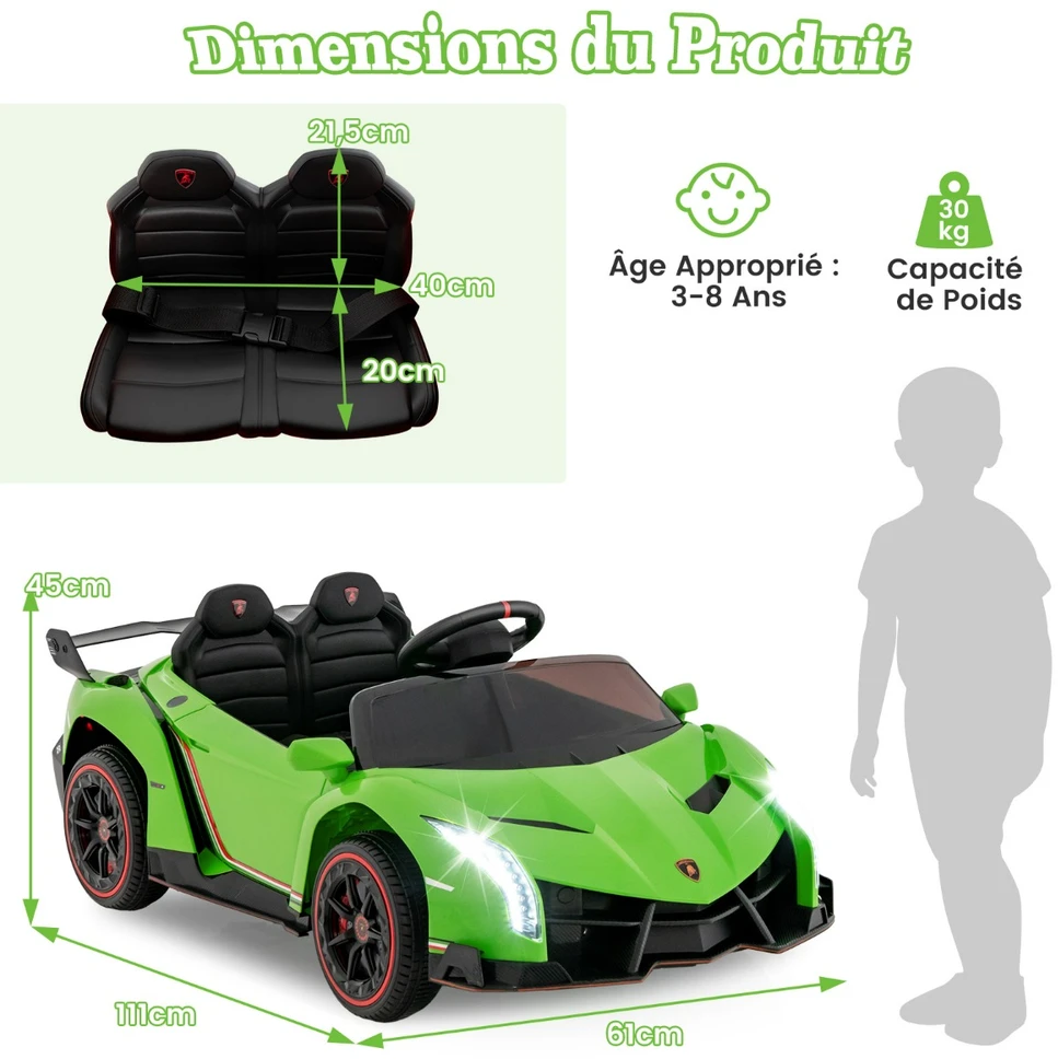 Elektrinis vaikų automobilis Žalias
