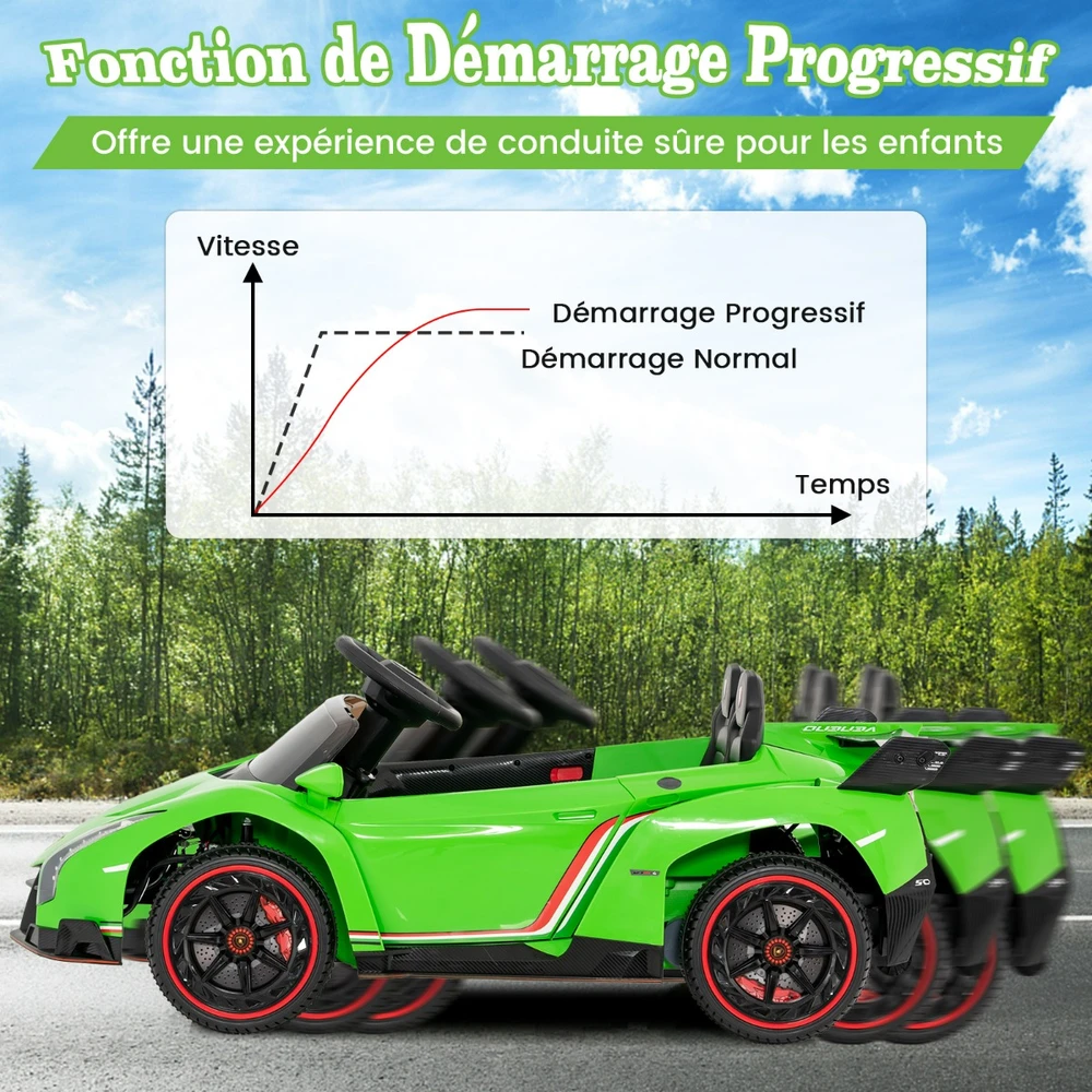 Elektrinis vaikų automobilis Žalias