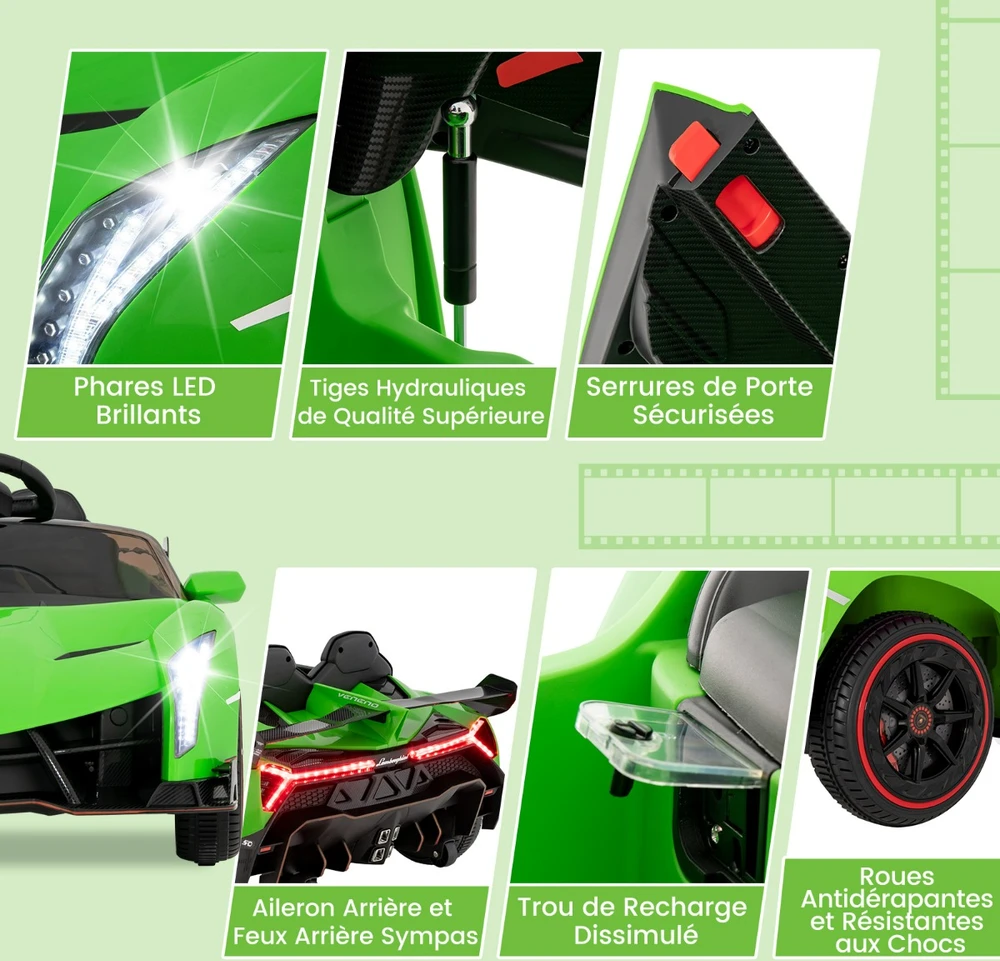 Elektrinis vaikų automobilis Žalias