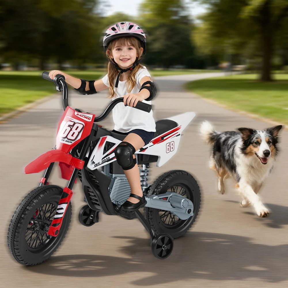 Elektrinis vaikų motociklas 12V raudonas