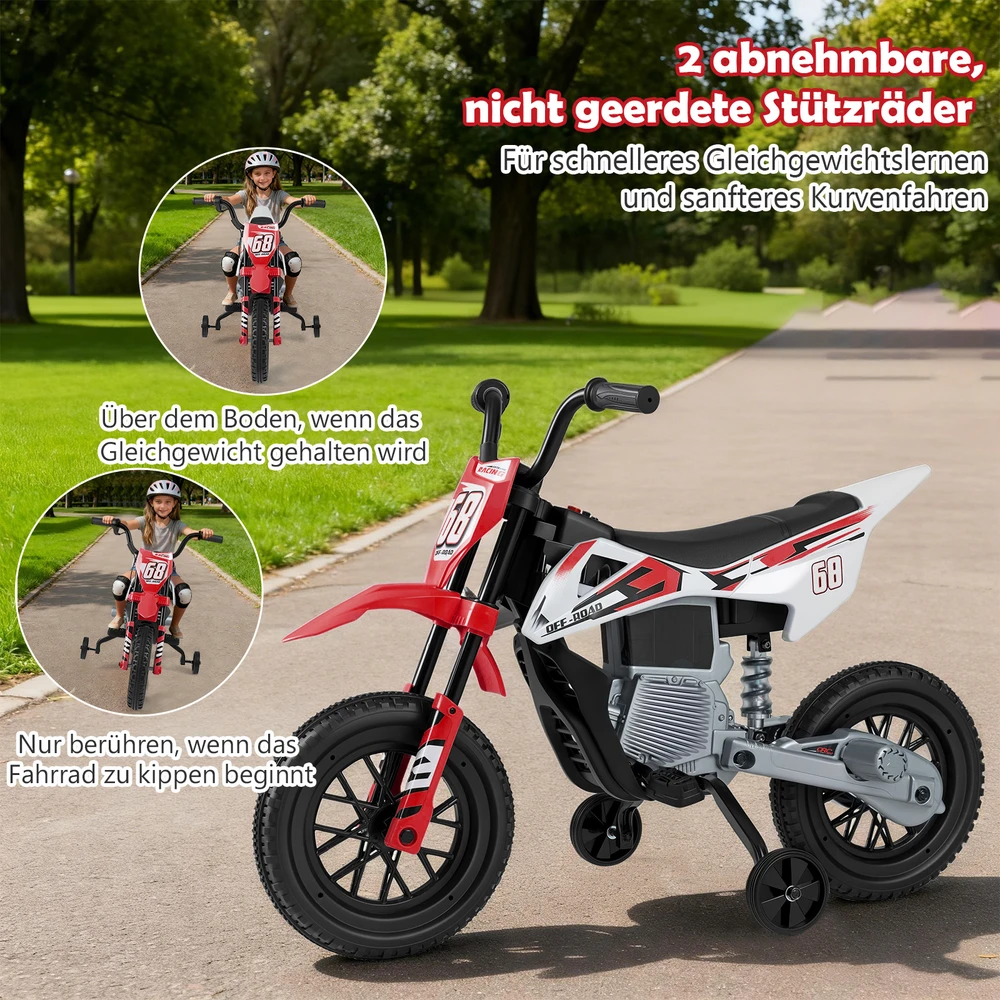 Elektrinis vaikų motociklas 12V raudonas