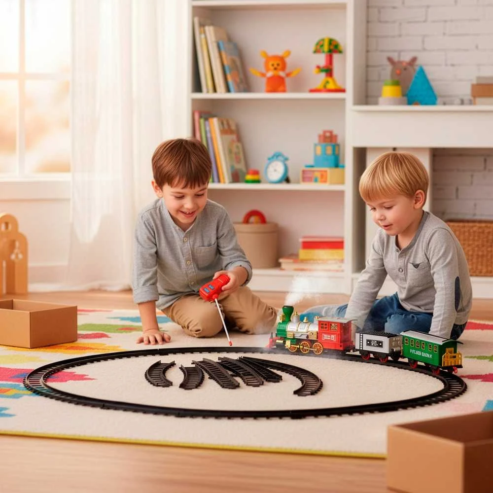 Springos Elektrinis žaislinis traukinys su bėgiais