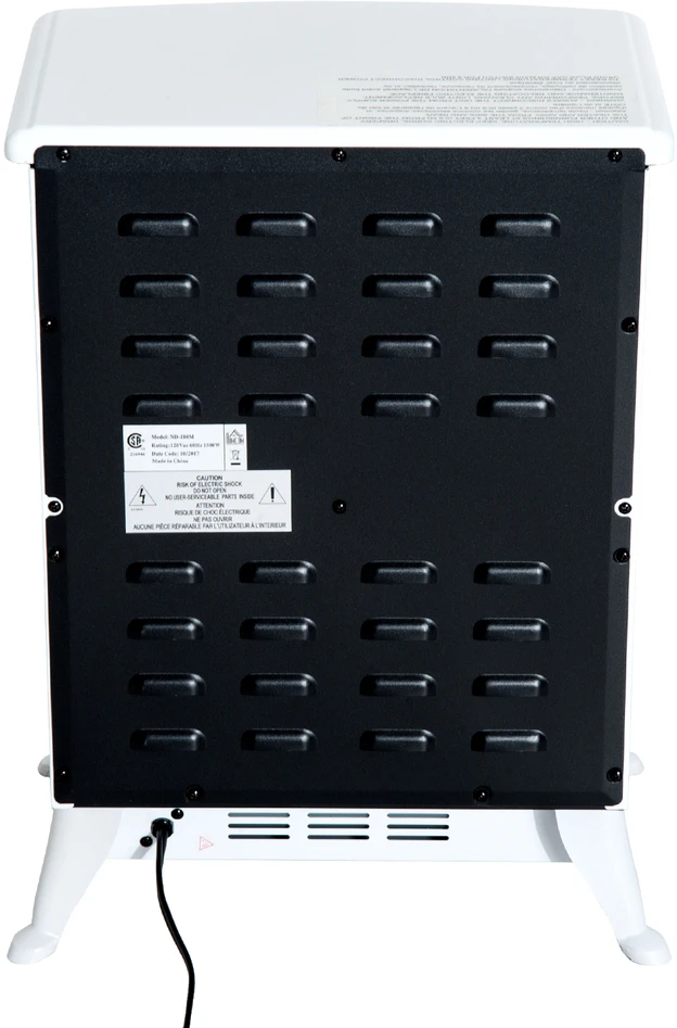 HOMCOM Elektrinis židinys Liepsnos efektas 950/1850 W Apsauga nuo perkaitimo Balta 41,5 x 28 x 54,8 cm