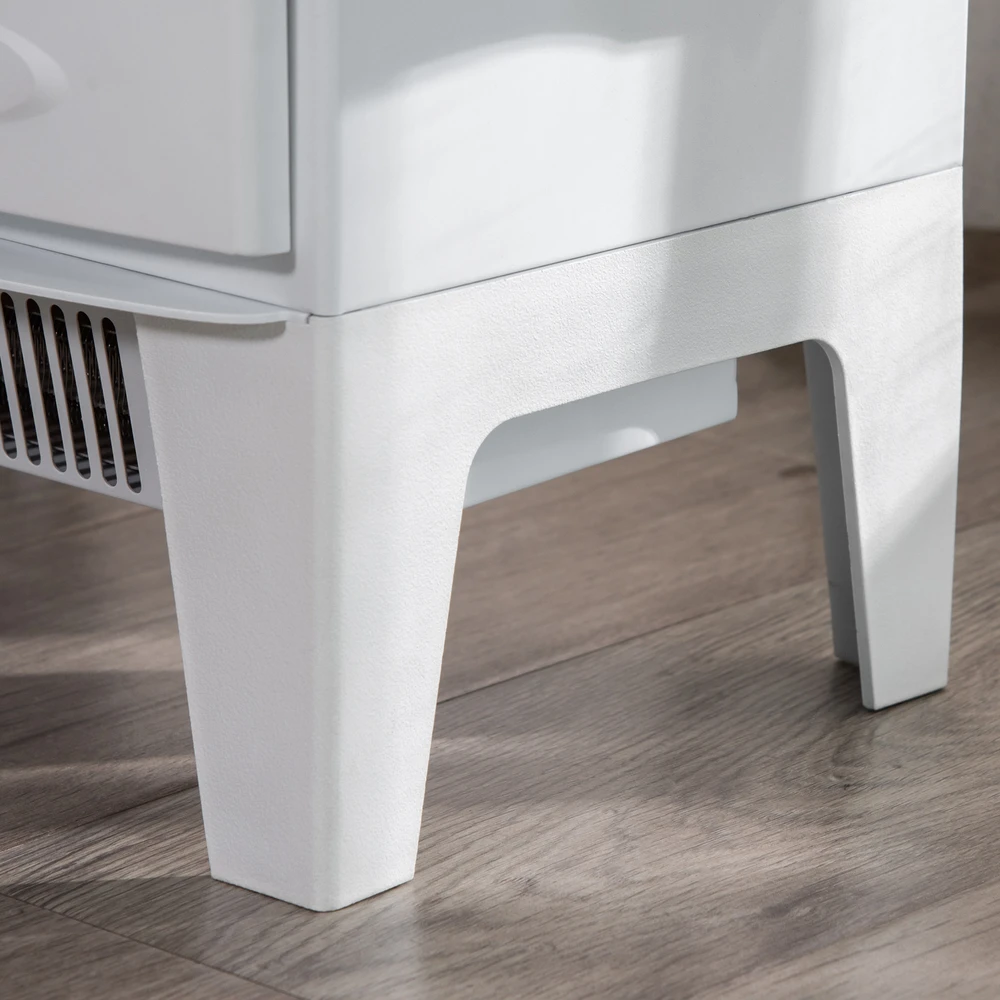 HOMCOM LED elektrinis židinys Stovintis židinys Krosnelė su liepsnos efektu 900/1800 W Metalas ABS plastikas Stiklas Balta 39 x 26 x 54,8 cm