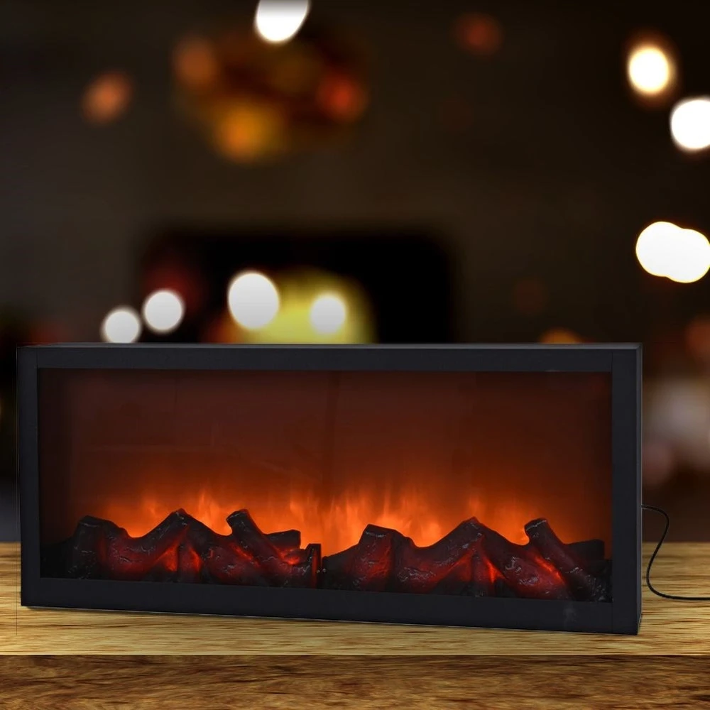 Home Styling Collection Elektrinis židinys LED 57x25 cm juodas