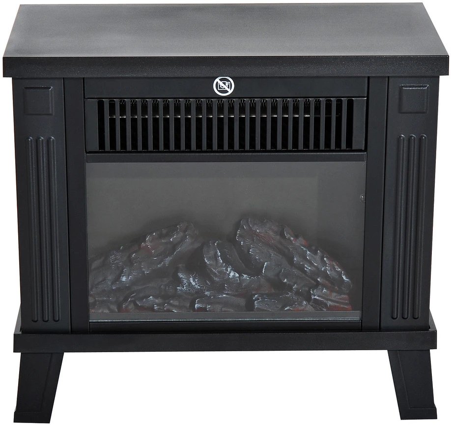 Homcom Elektrinis židinys 600/1200W, juoda, 34x17x31 cm