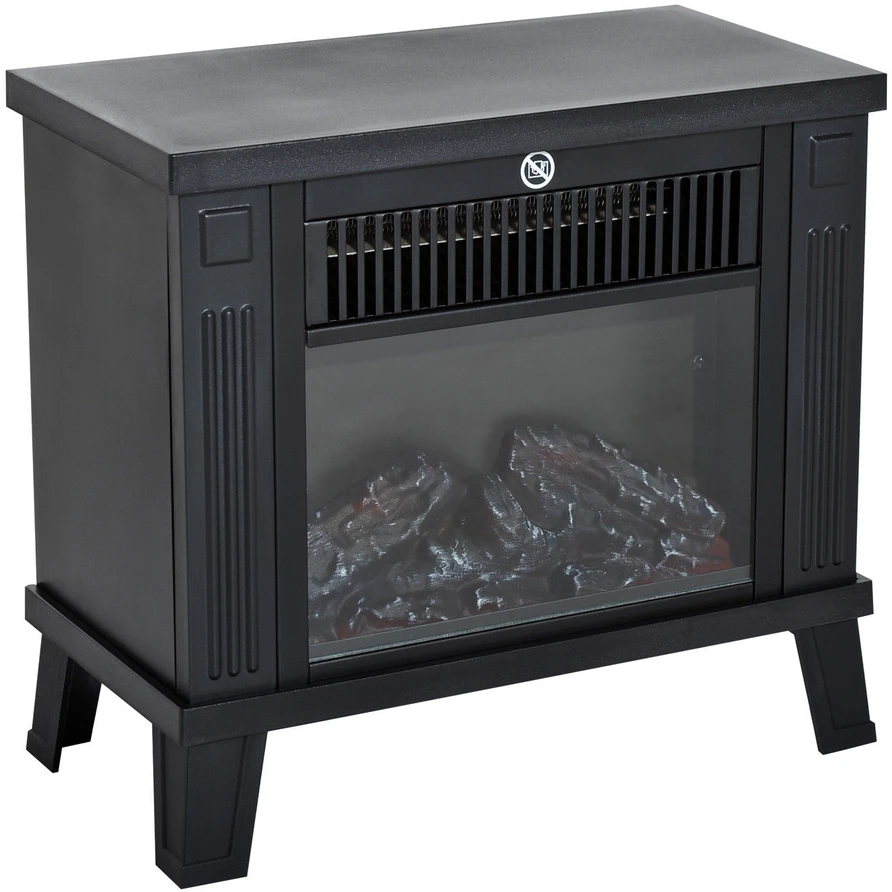 Homcom Elektrinis židinys 600/1200W, juoda, 34x17x31 cm