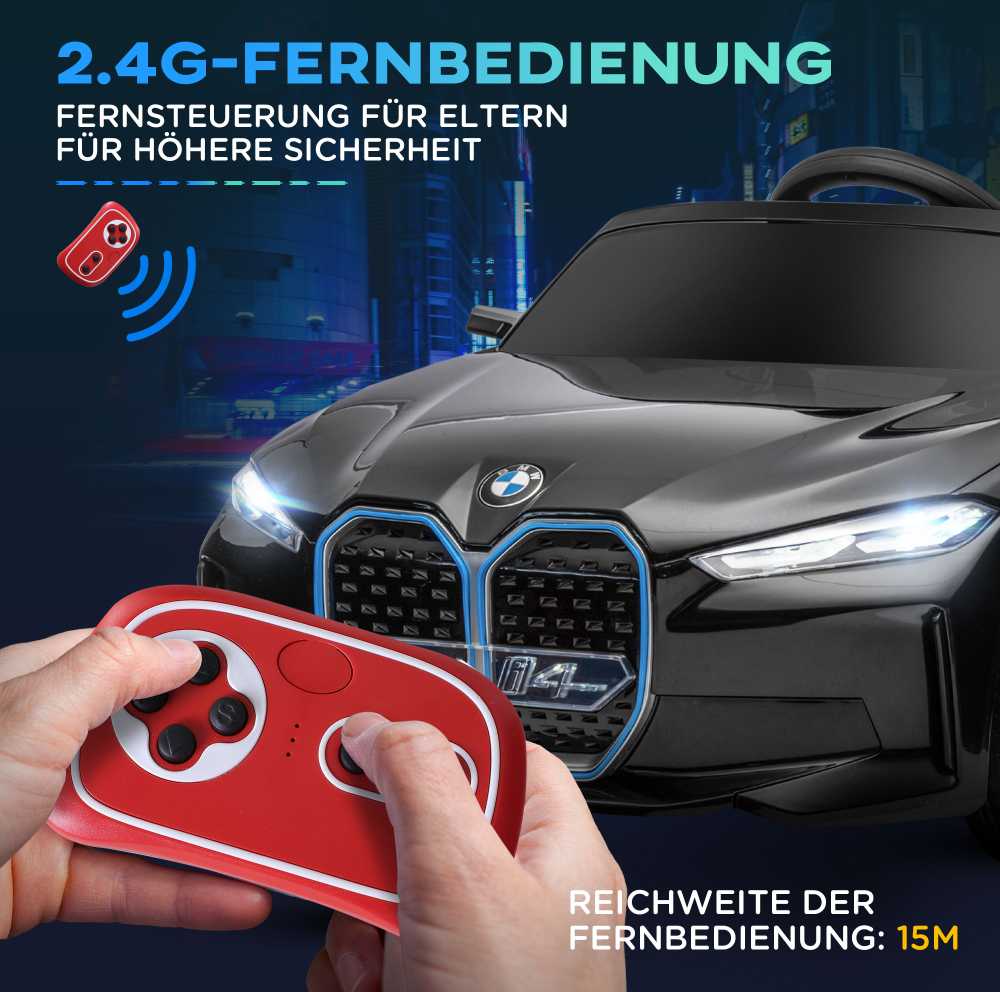 HOMCOM vaikų elektrinio automobilio nuotolinio valdymo žibintai MP3 grotuvas 3-5 km/val