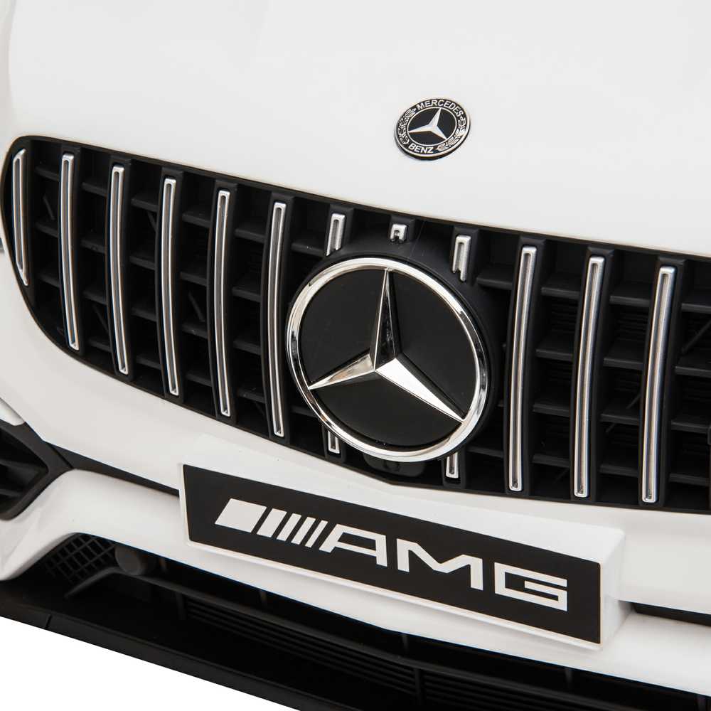 Homcom Mercedes-Benz AMG GLA45 licencijuotas vaikiškas elektrinis automobilis su nuotolinio valdymo pulteliu, MP3, saugos diržais, 37-60 mėn., baltos spalvos